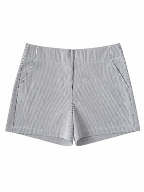 Max Studio High-Waisted Pinstripe Pull-On Shorts Size Medium